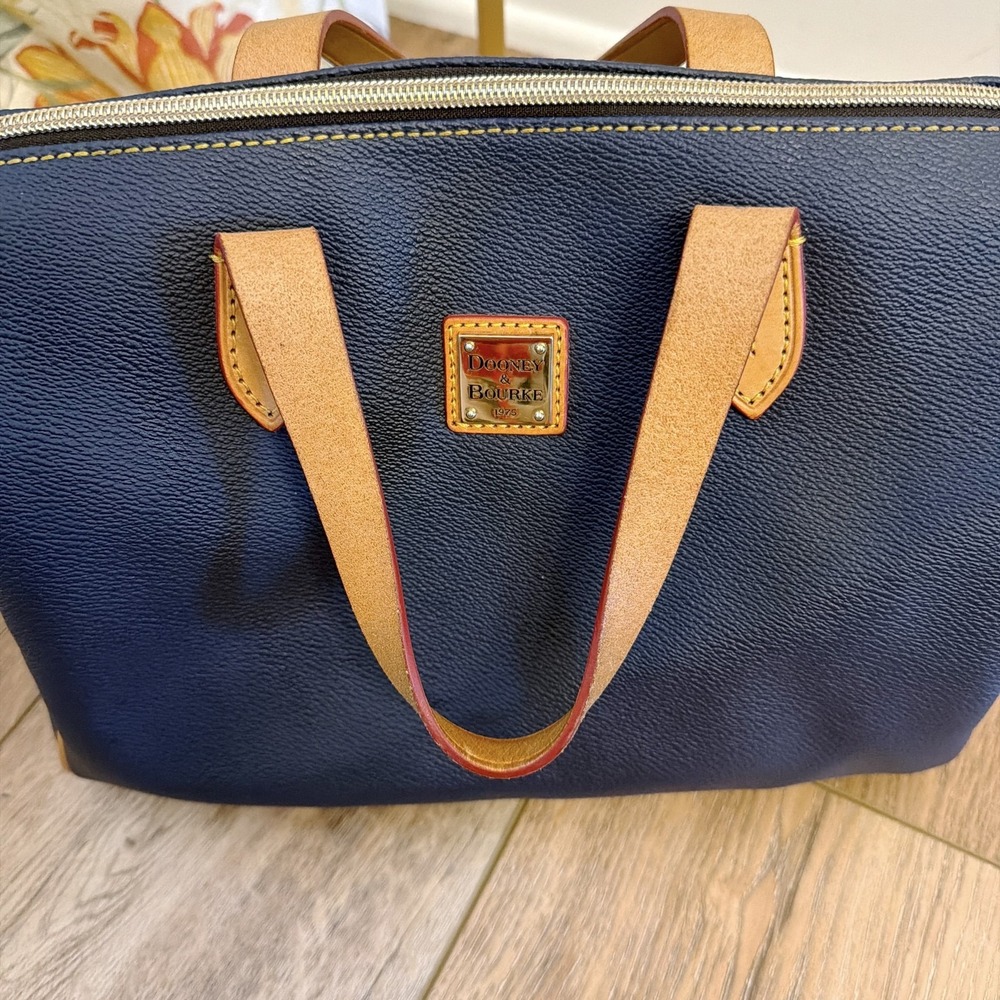 Dooney & Bourke Women's Medium Navy Dome Satchel - Picture 6 of 11